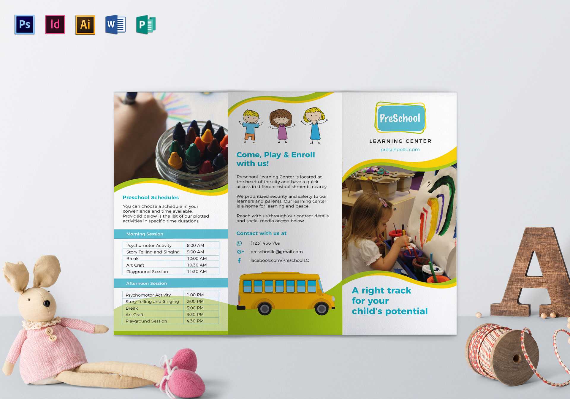 Pre School Brochure Template Throughout Play School Brochure Templates