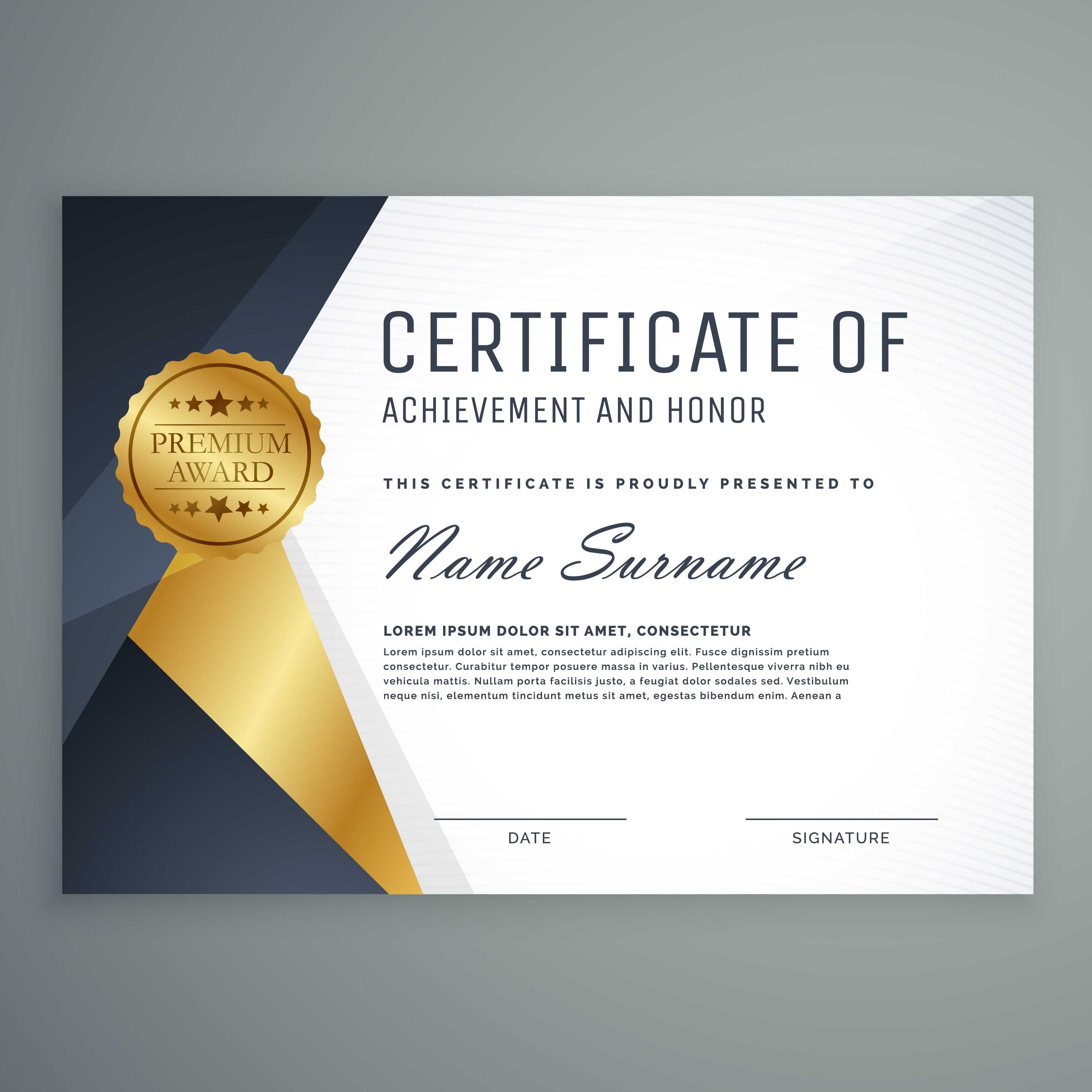 Premium Certificate Of Appreciation Award Design Intended For Elegant Certificate Templates Free