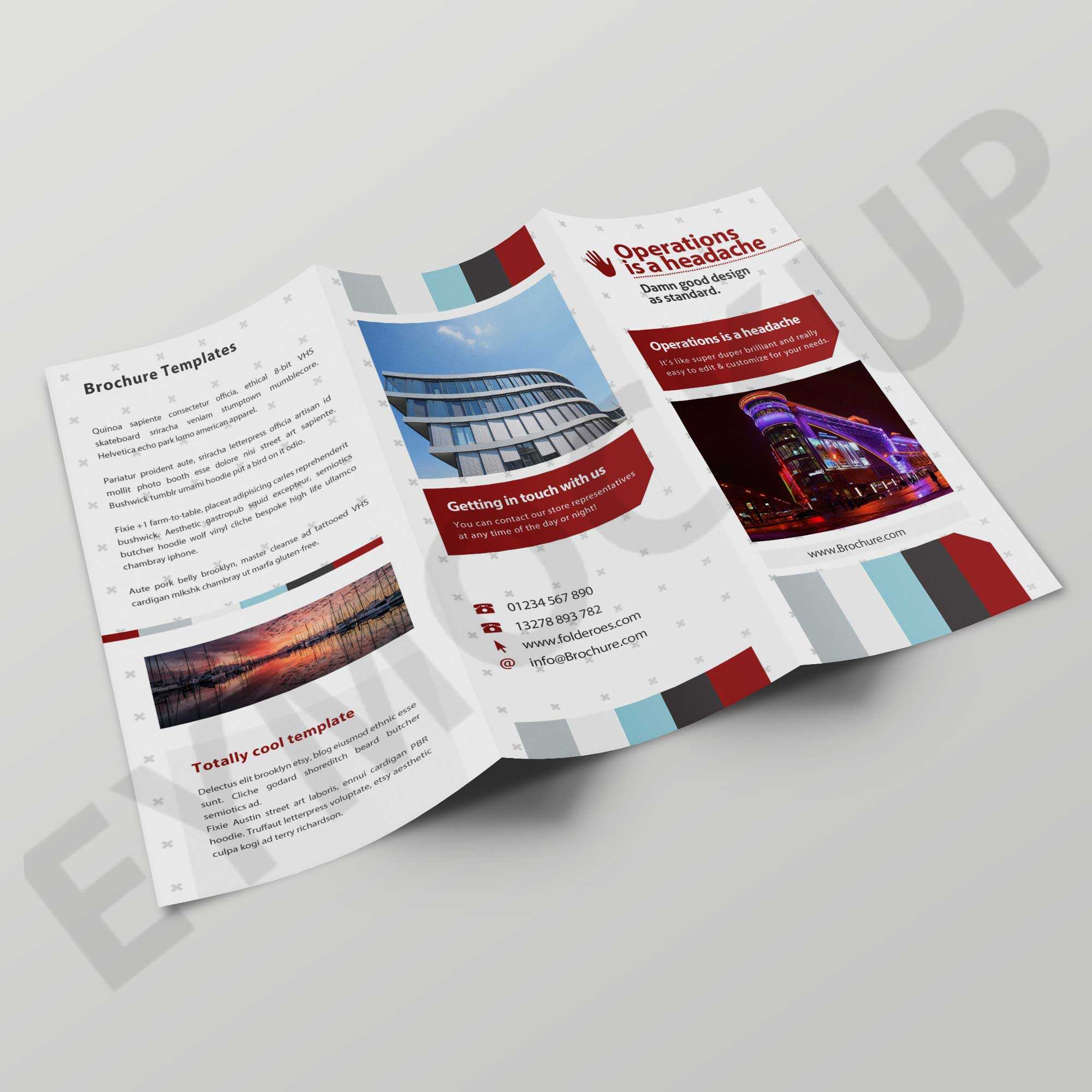 Premium Hotel Salesman Tri Fold Brochure Template With Regard To Hotel Brochure Design Templates