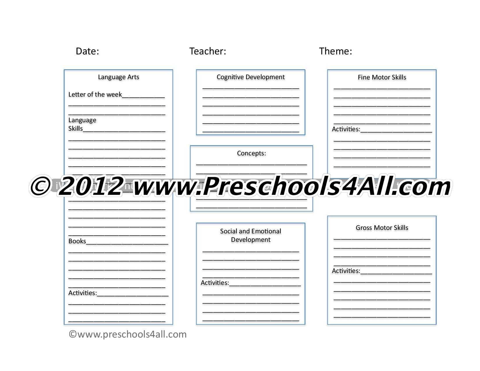 Preschool Lesson Plan Template – Lesson Plan Book Template In Teacher Plan Book Template Word
