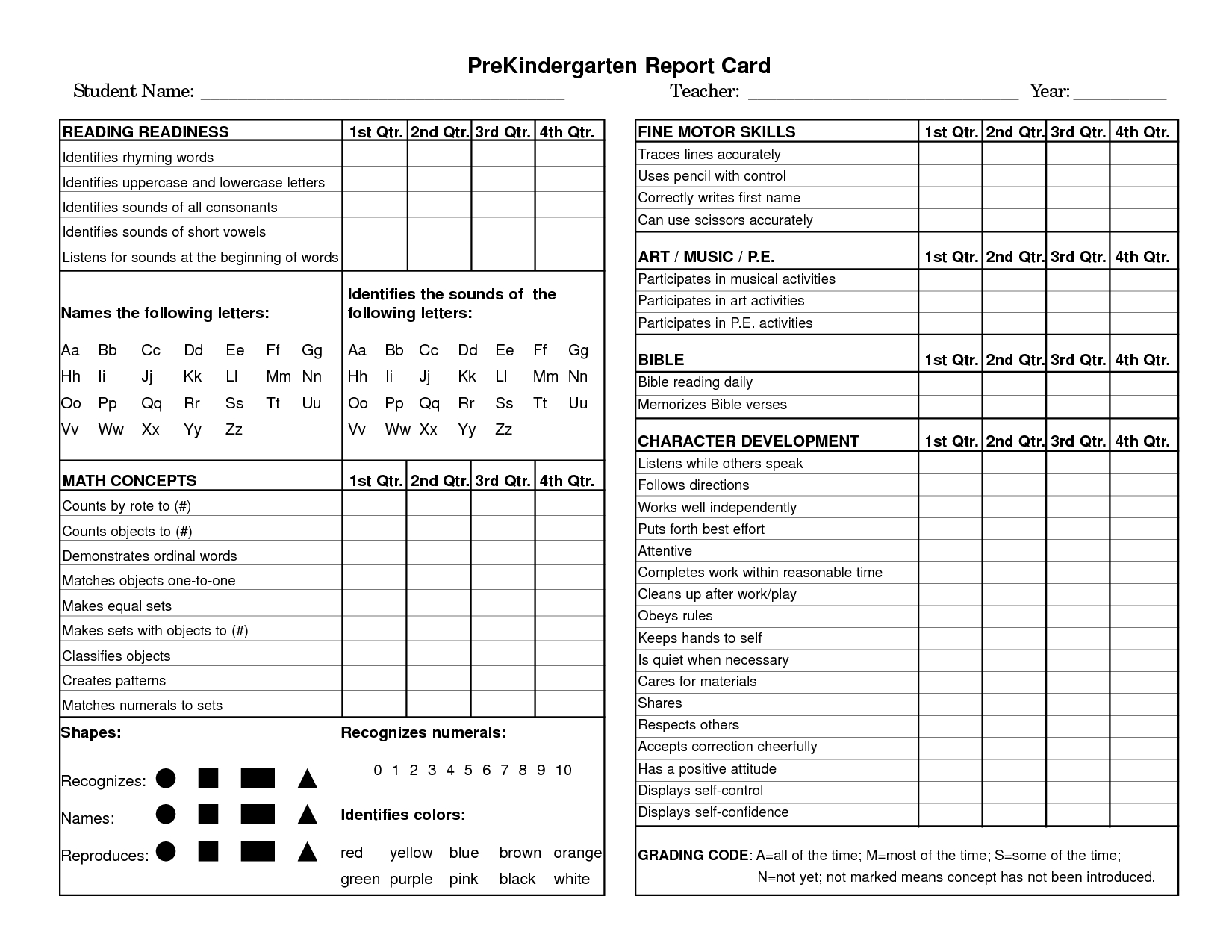 Preschool Progress Report Template | Kindergarten Report Intended For Kindergarten Report Card Template
