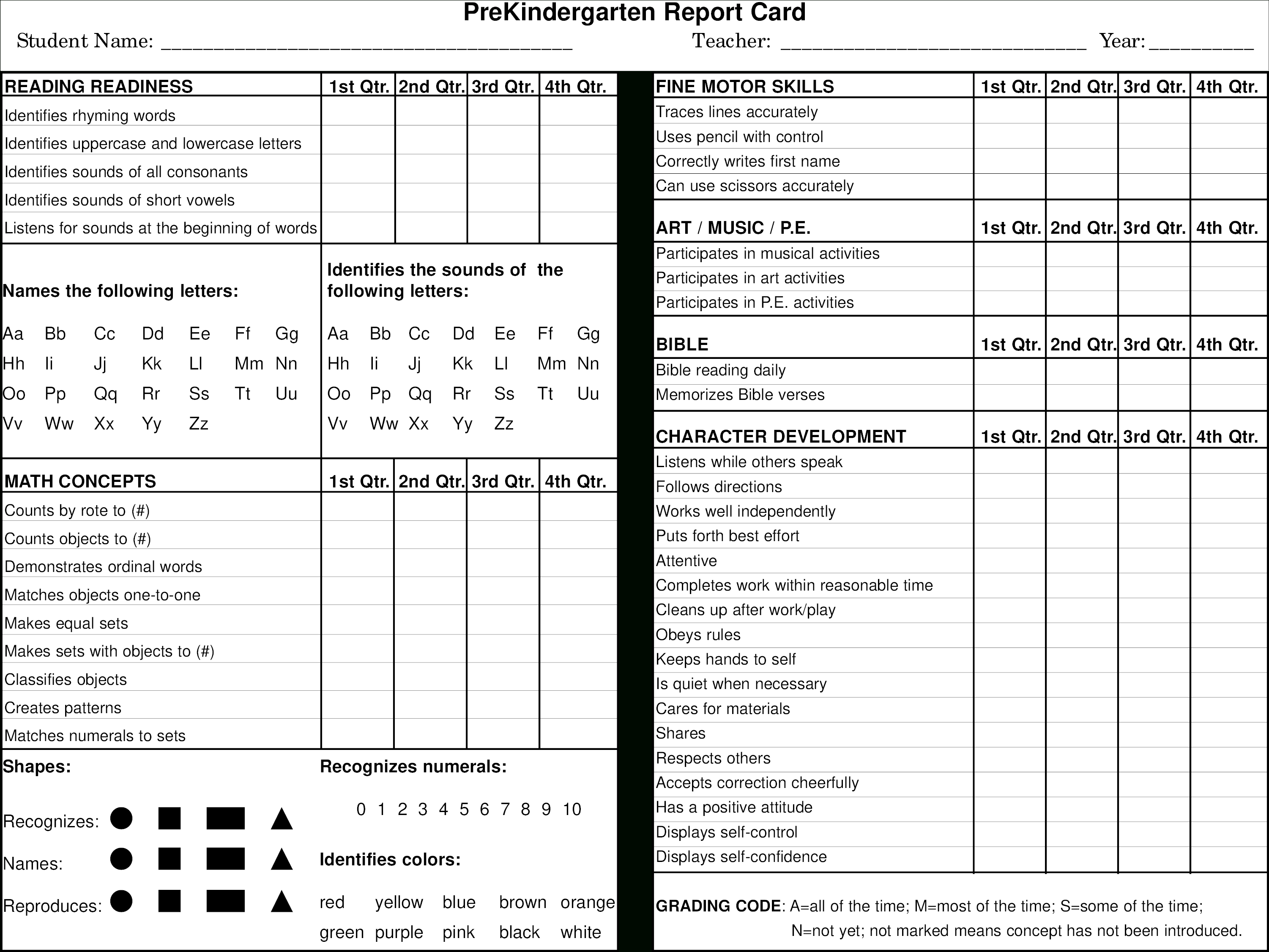 Preschool Report Card Main Image – Preschool Progress Report With Preschool Progress Report Template