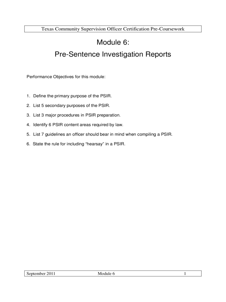 Presentence Investigation Report Form – Texas Free Download Throughout Presentence Investigation Report Template