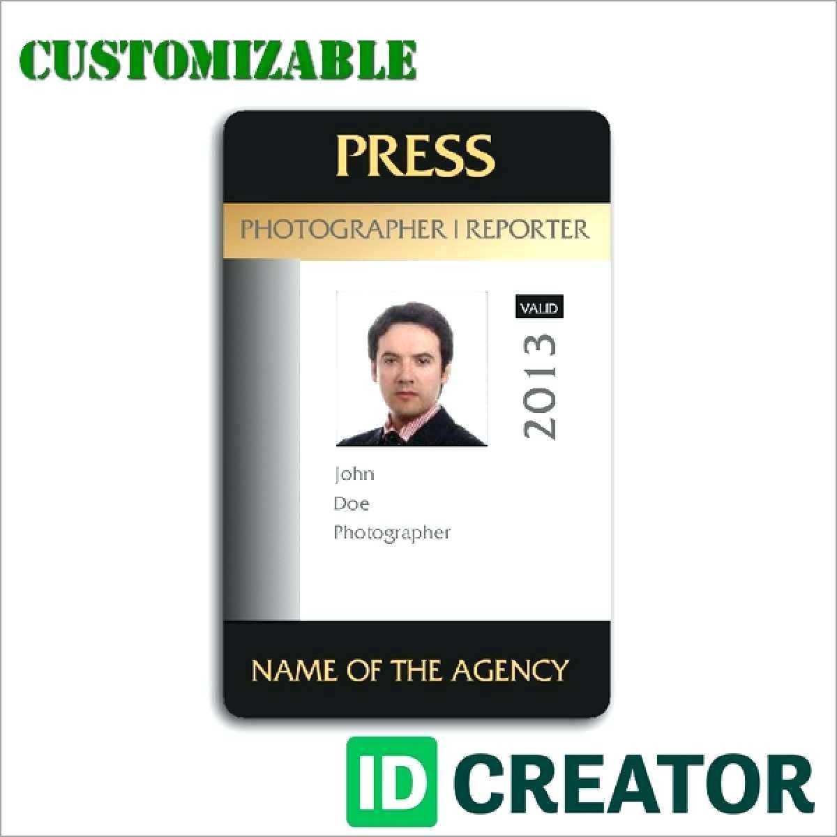 Press Id Template – Wecolor.co Inside Media Id Card Templates