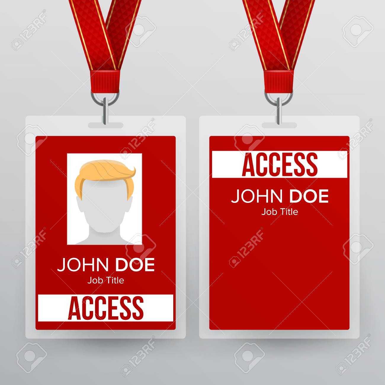 Press Pass Id Card Vector. Plastic Badge Template To Business.. Pertaining To Conference Id Card Template