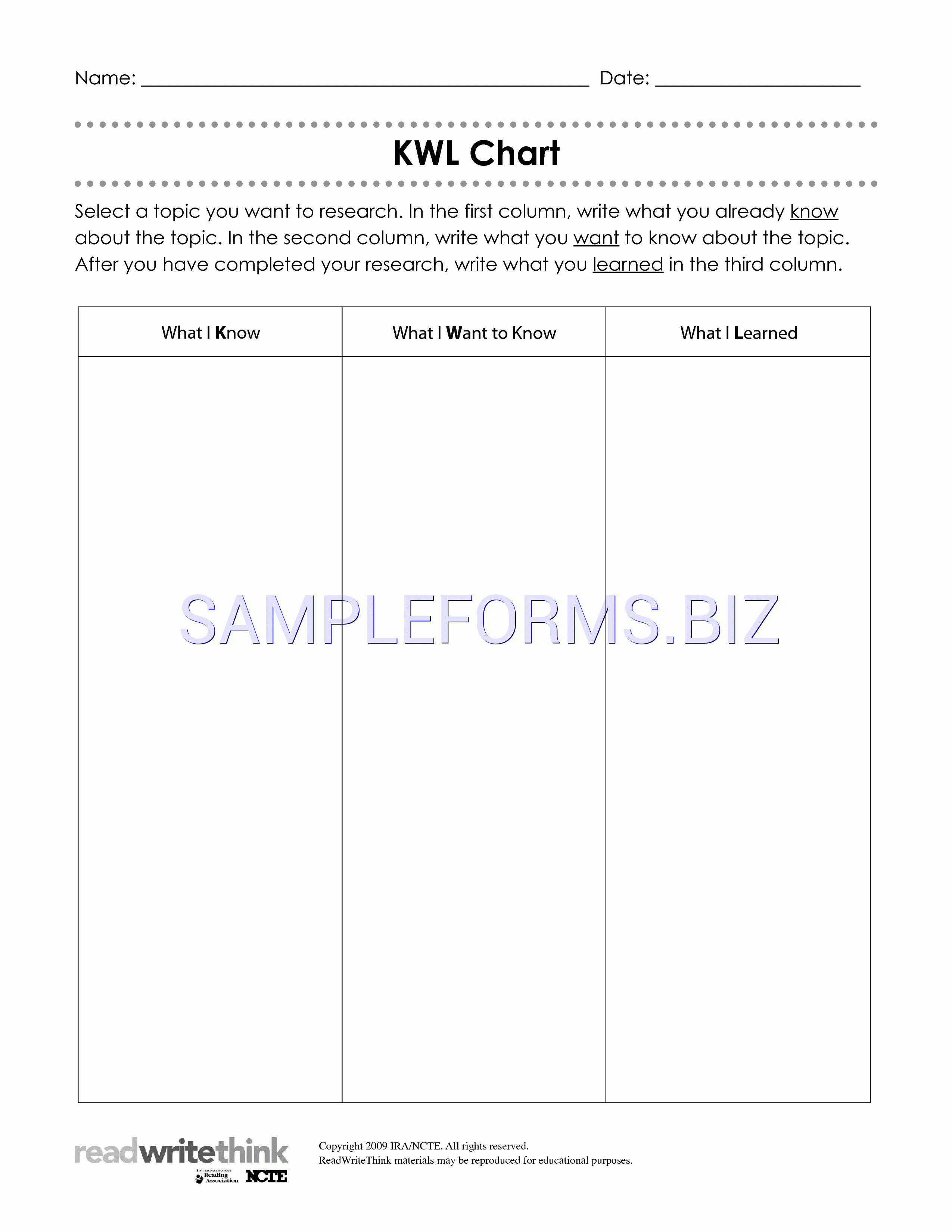 Preview Pdf Kwl Chart 1, 1 Regarding Kwl Chart Template Word Document