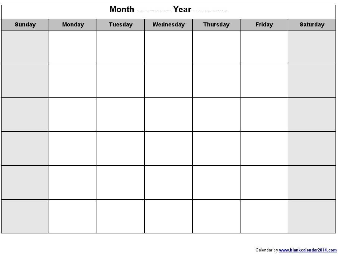 Print Blank Calendar Template Weekly Calendar Template With Blank Activity Calendar Template