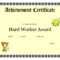 Printable Achievement Certificates Kids | Hard Worker With School Certificate Templates Free