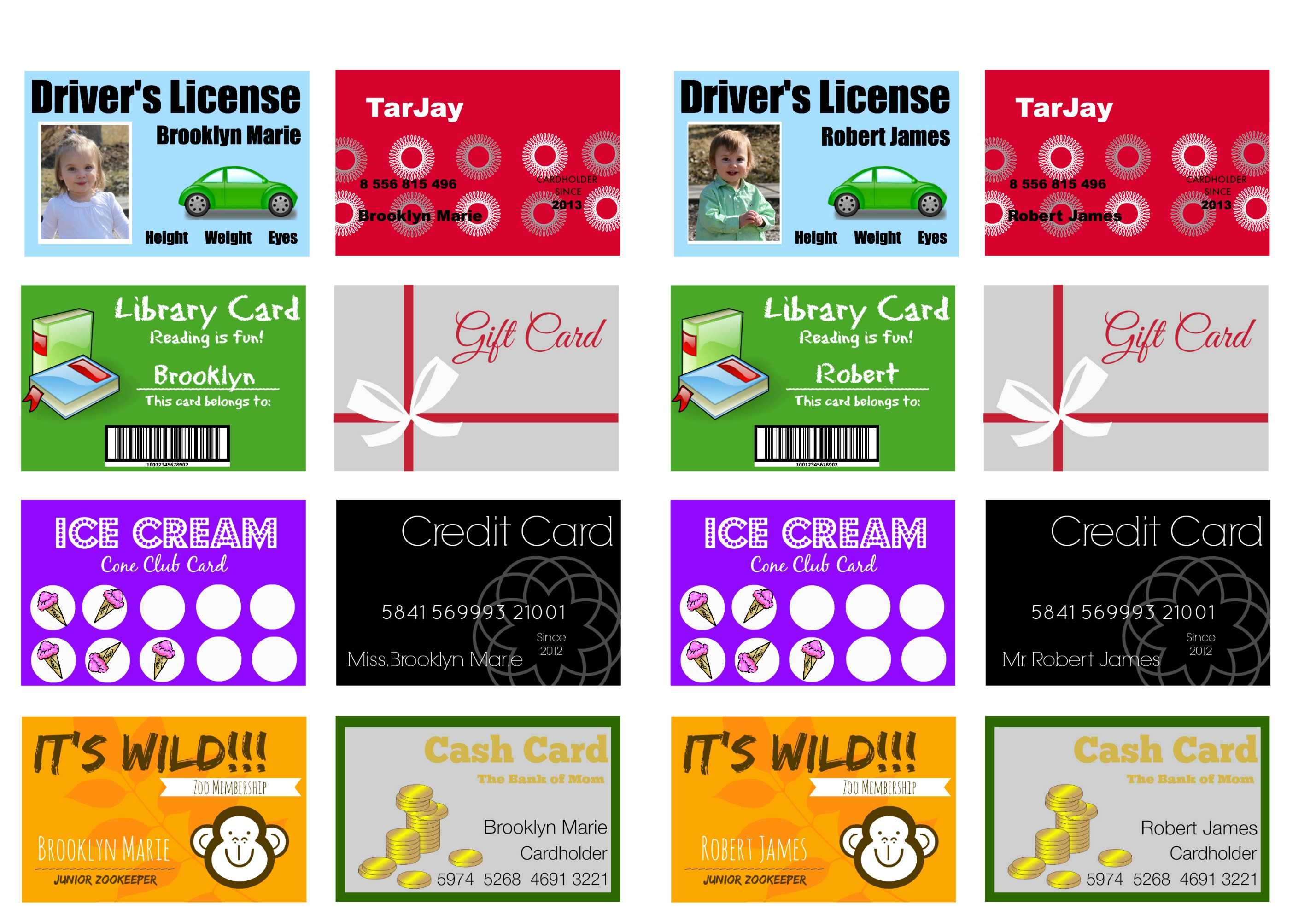 Printable (And Customizable) Play Credit Cards - The Crazy Throughout Credit Card Template For Kids