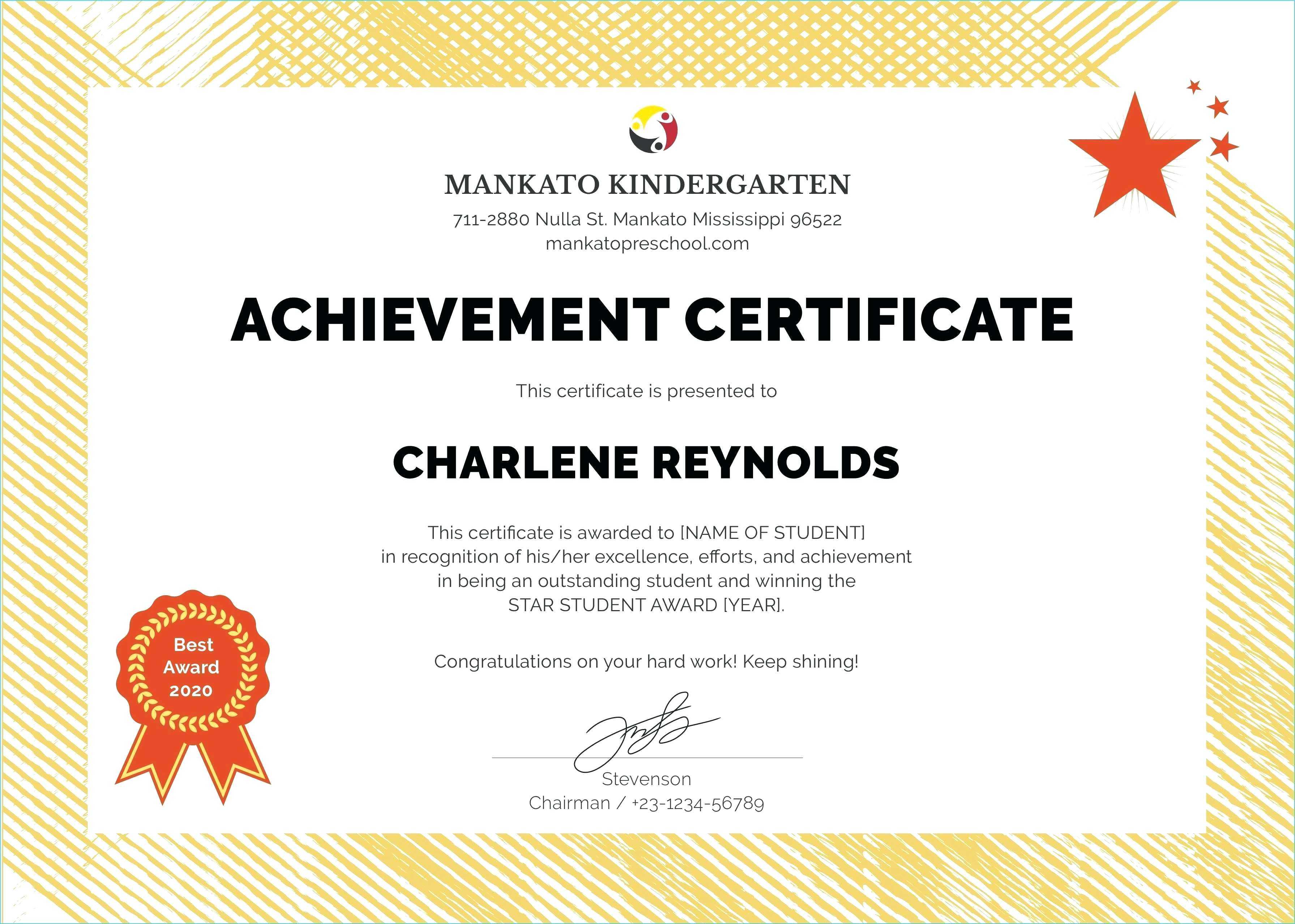 Printable Award Certificates – Bluedotsheet.co For Star Award Certificate Template