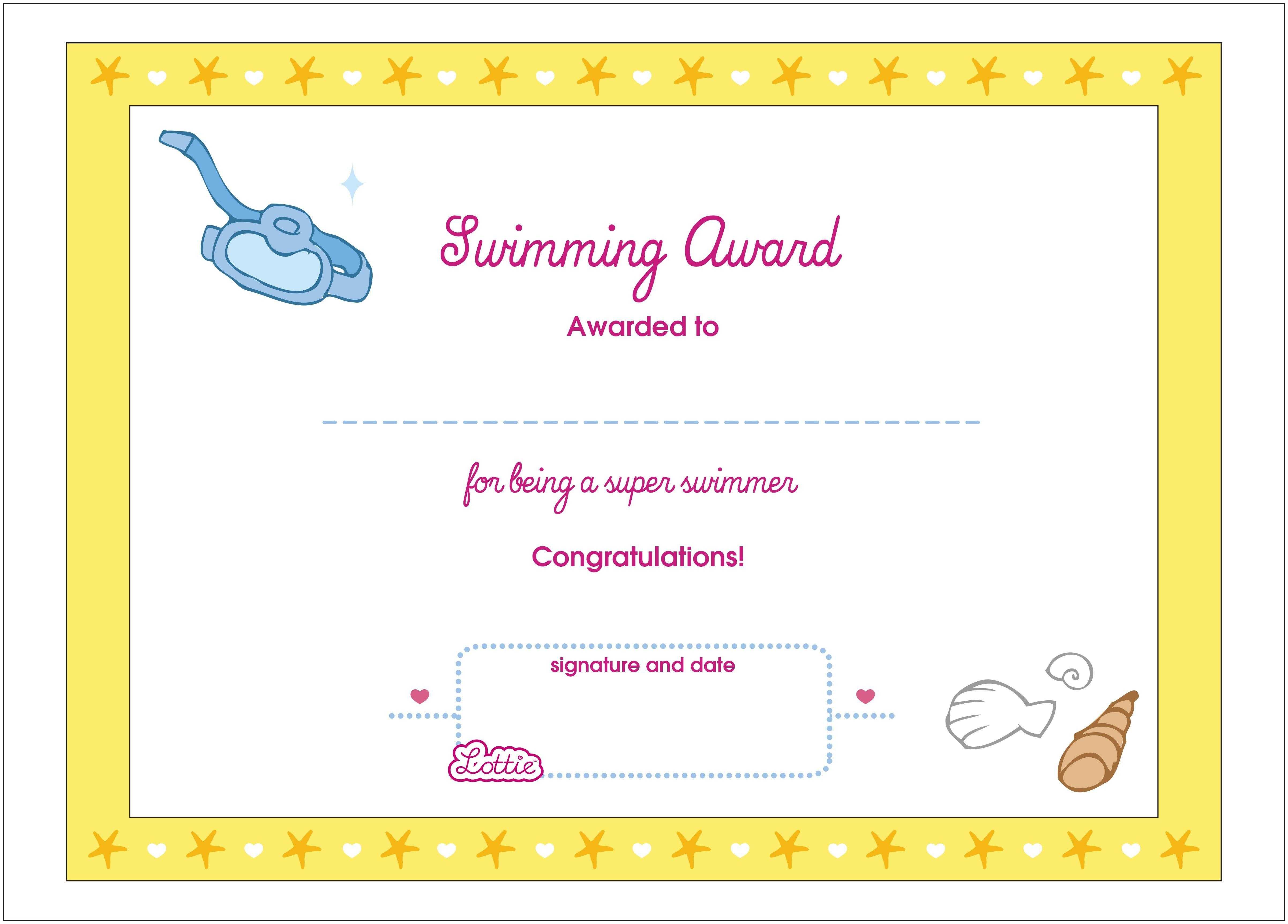 Printable Award Certificates – Bluedotsheet.co With Free Swimming Certificate Templates