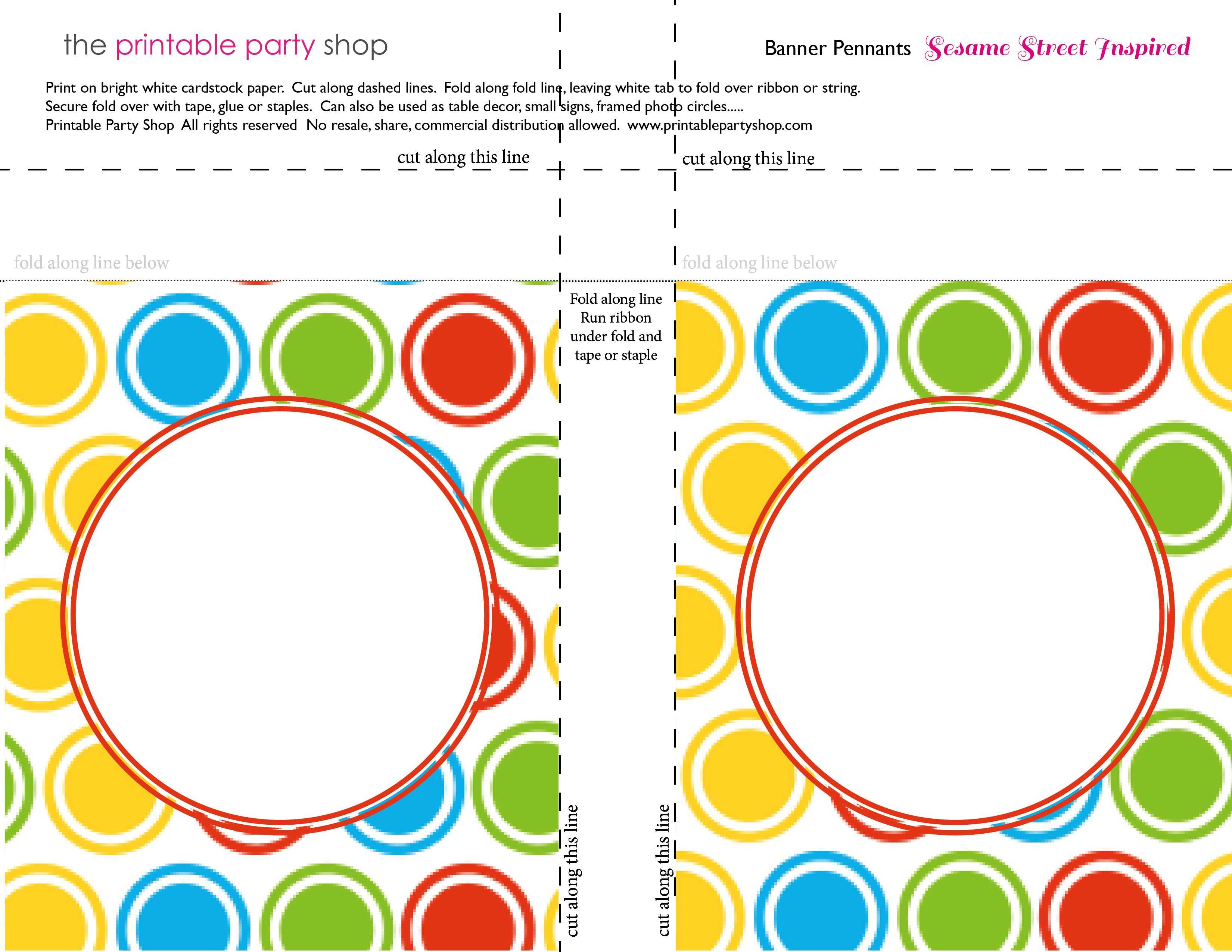 Printable Banners Templates Free | Banner Squares Big Dots In Sesame Street Banner Template