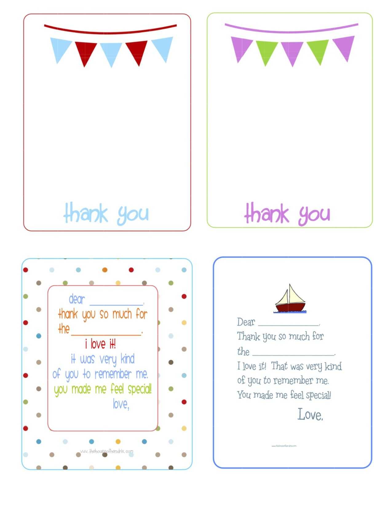 Printable Birthday Thank You Cards – | Printables & Fonts Inside Free Printable Thank You Card Template