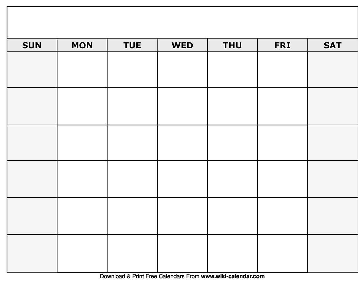 Printable Blank Calendar Templates Blank Monthly Calendar Intended For Blank Calender Template
