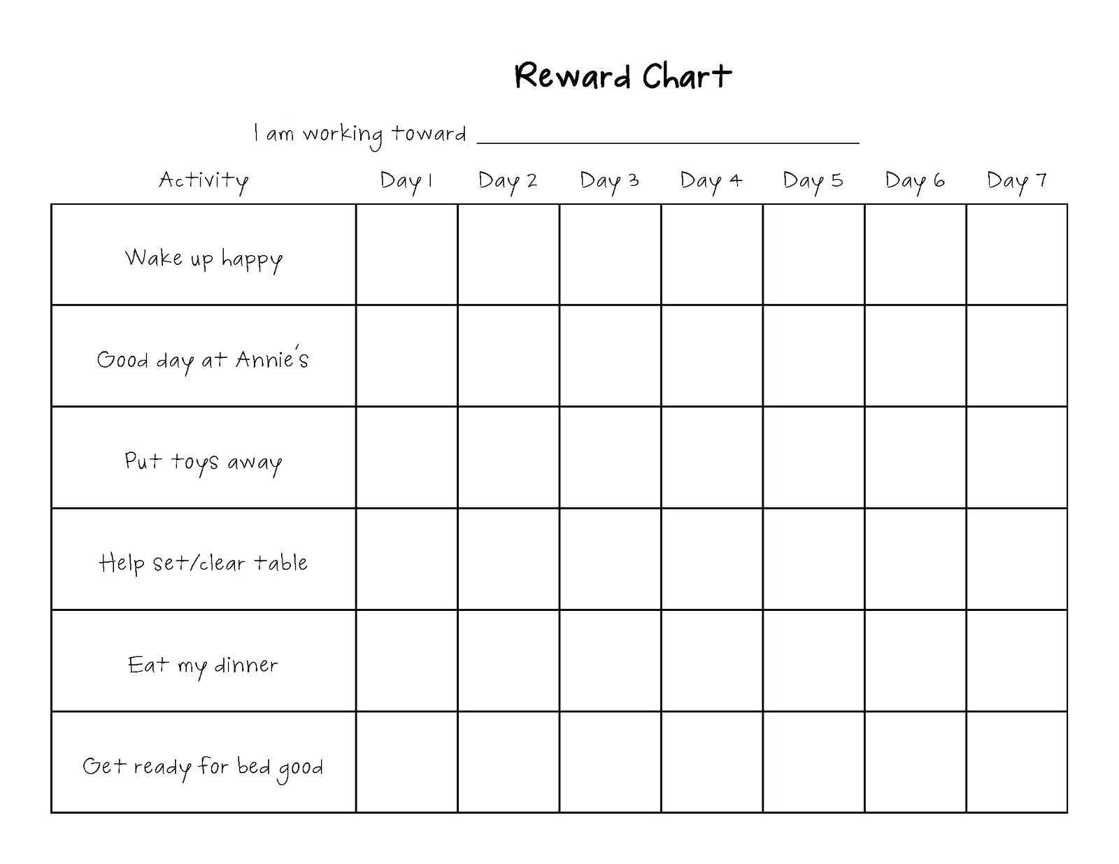 Printable Blank Chore Chart Template – Wovensheet.co Intended For Blank Reward Chart Template