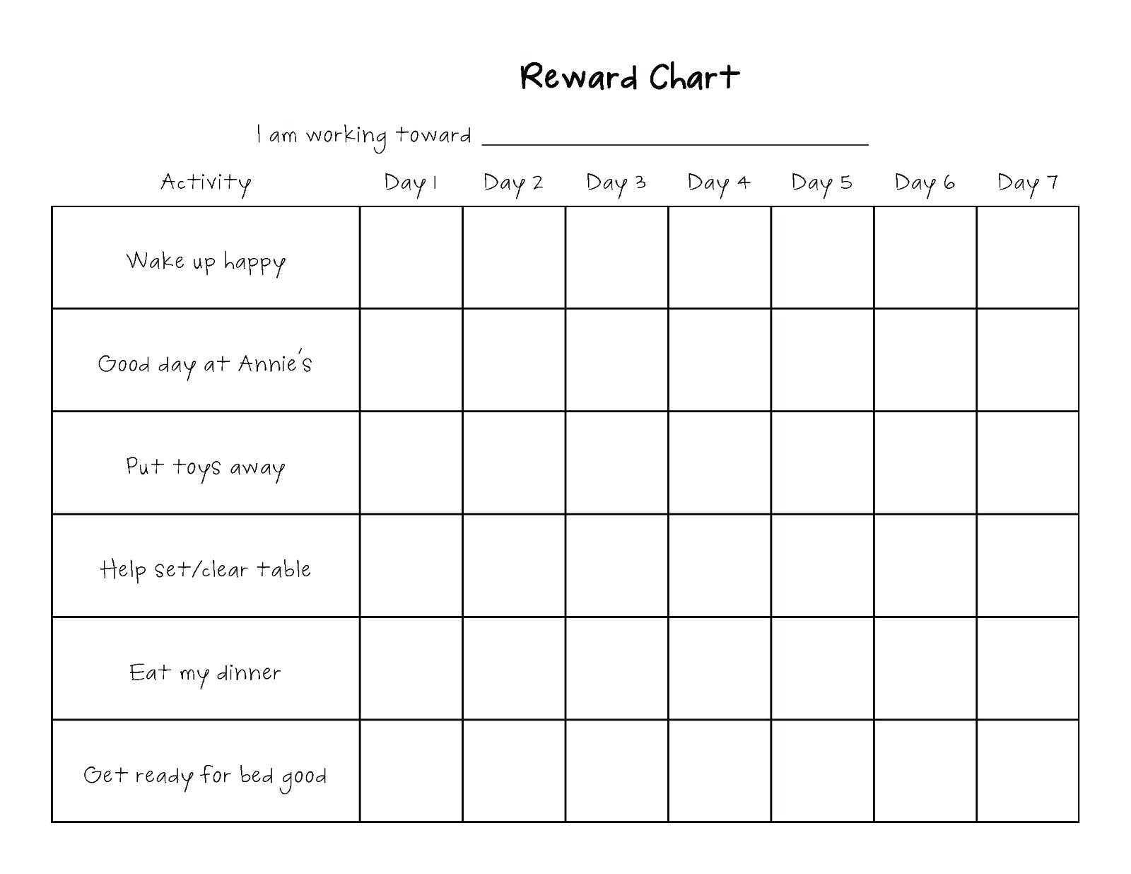 Printable Blank Chore Chart Template – Wovensheet.co Intended For Blank Reward Chart Template