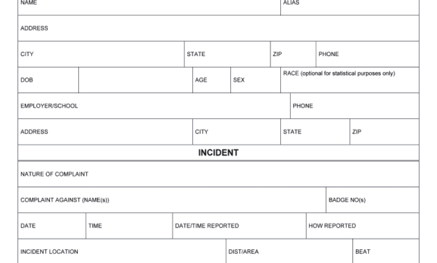 Printable Blank Police Report Forms - Fill Online, Printable in Blank Police Report Template