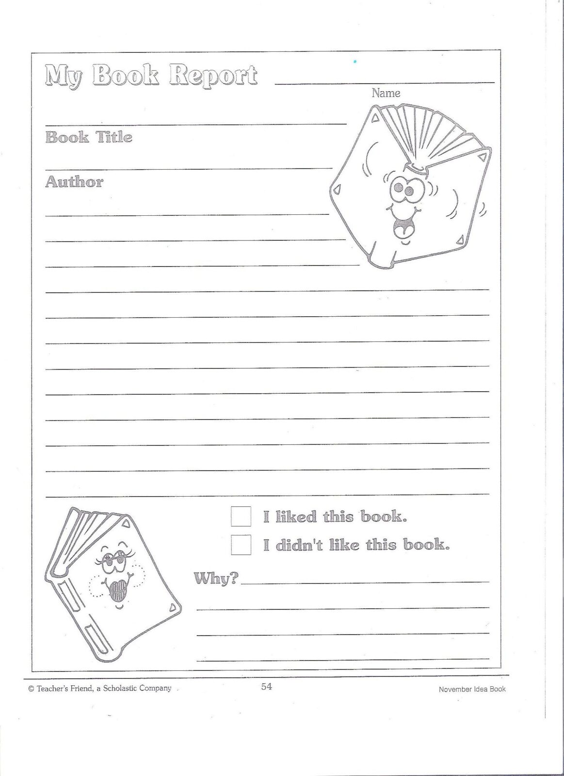 Printable Book Report Forms | Miss Murphy's 1St And 2Nd In 2Nd Grade Book Report Template
