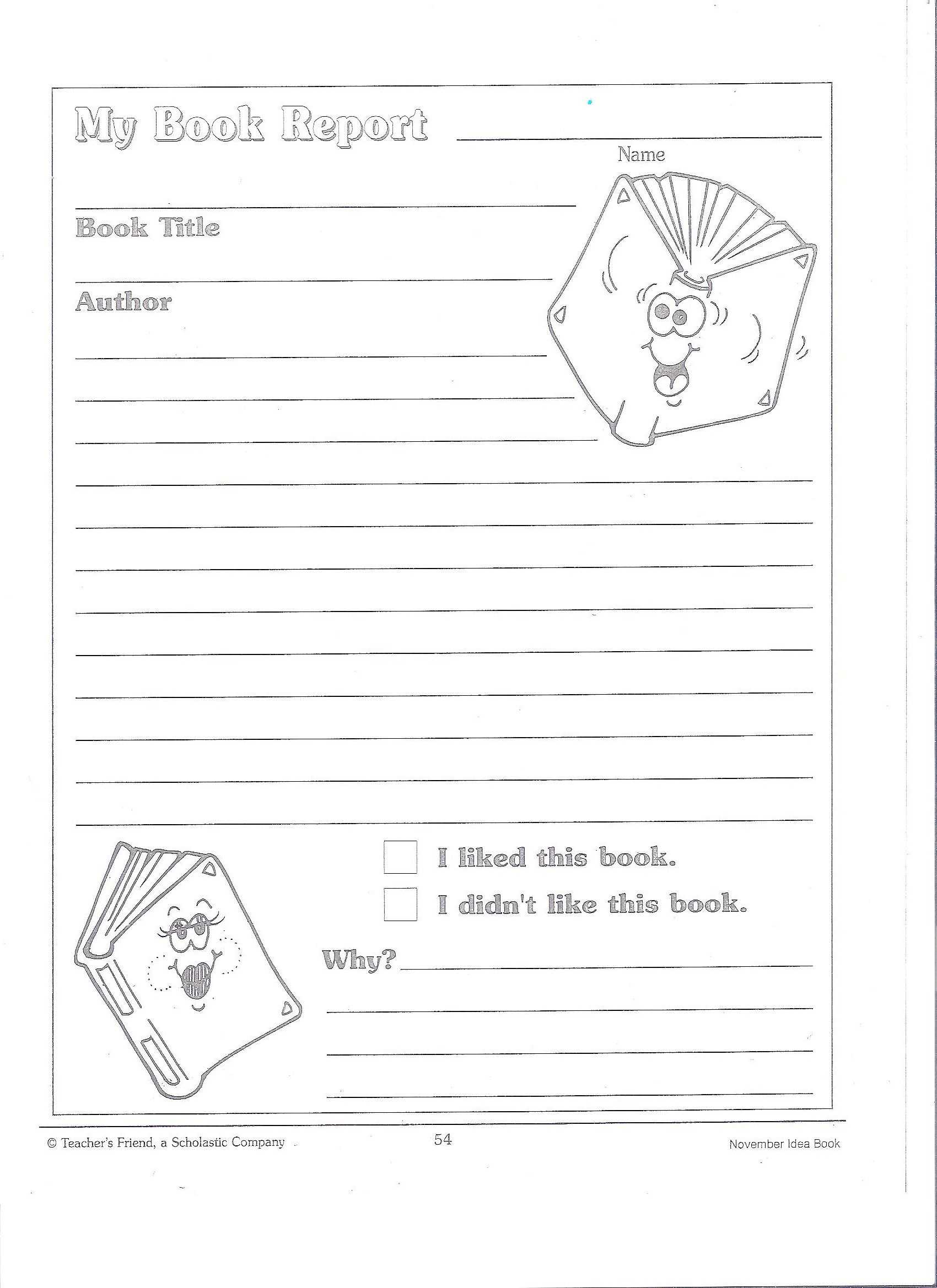 Printable Book Report Forms | Miss Murphy's 1St And 2Nd With 1St Grade Book Report Template