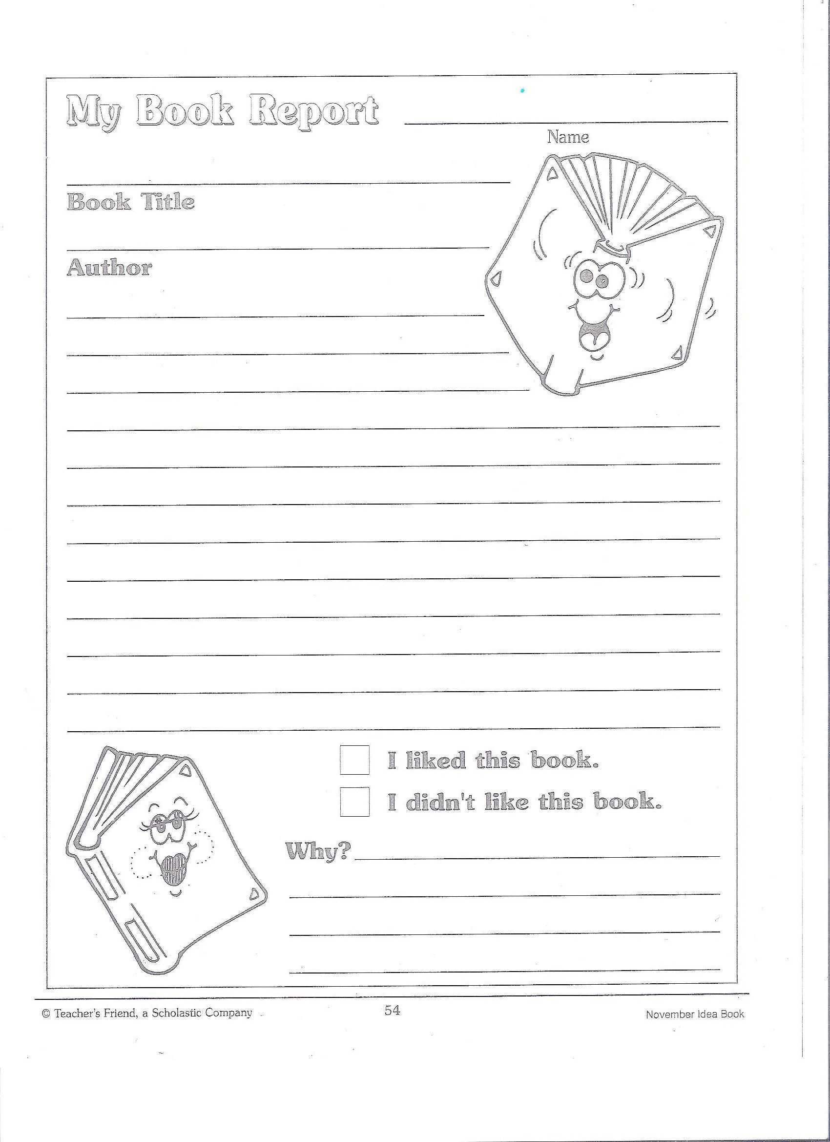 Printable Book Report Forms | Miss Murphy's 1St And 2Nd Within Book Report Template 2Nd Grade