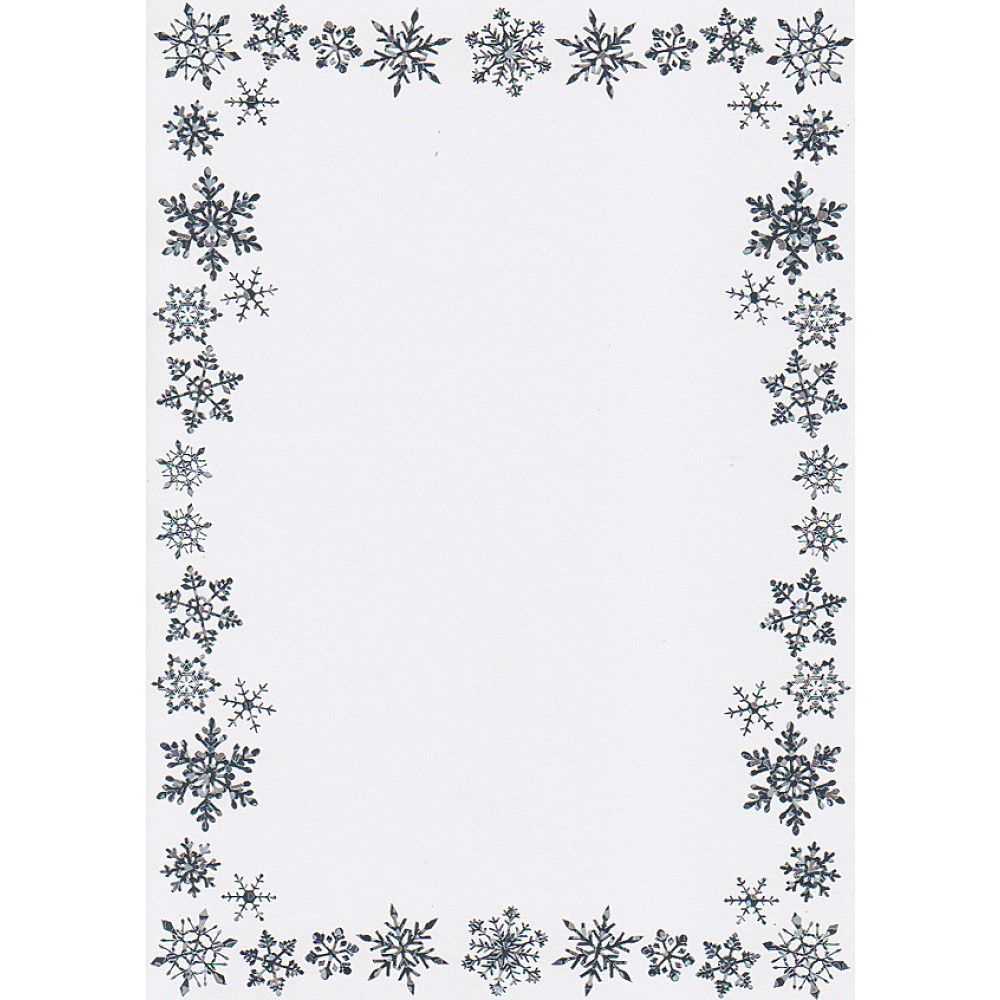 Printable Christmas Border Writing Paper | A5 Snowflake Intended For Blank Snowflake Template