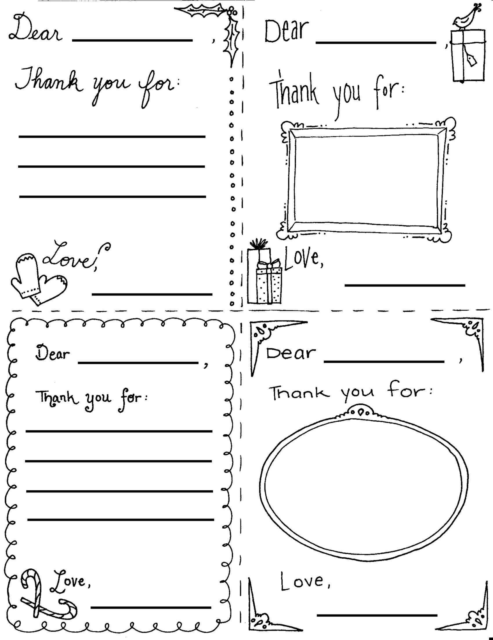 Printable Christmas "thank You" Cards For Children Inside Christmas Thank You Card Templates Free