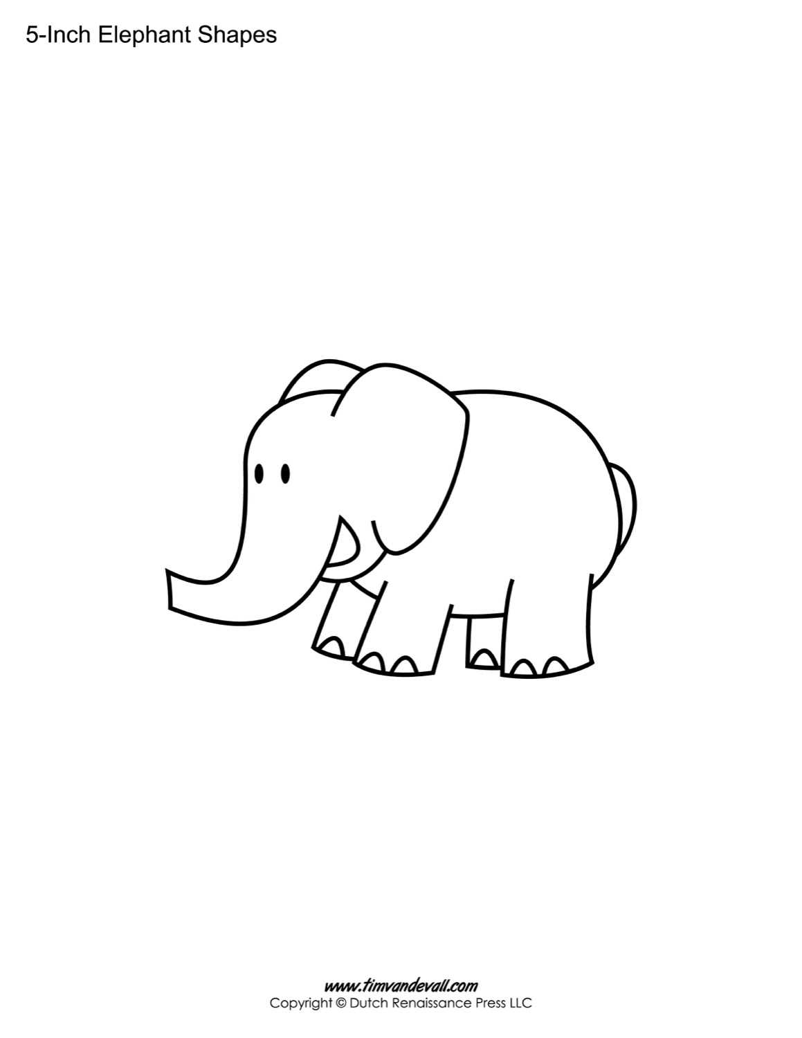 Printable Elephant Templates / Elephant Shapes For Kids Pertaining To Blank Elephant Template