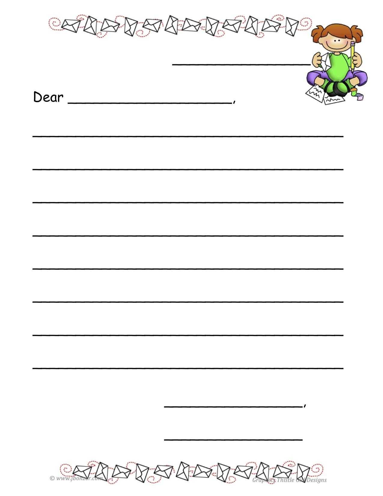 Printable Friendly Letter Template | Theveliger Inside Blank Letter Writing Template For Kids