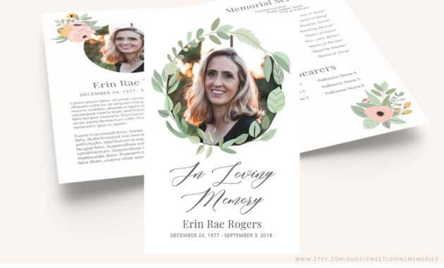 Printable Funeral Program Template | Greenery Memorial pertaining to Memorial Brochure Template