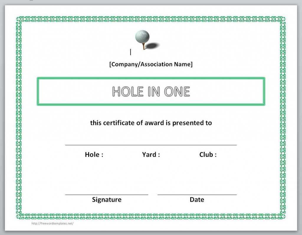 Printable Golf Award Certificate Templates Intended For Golf Certificate Template Free