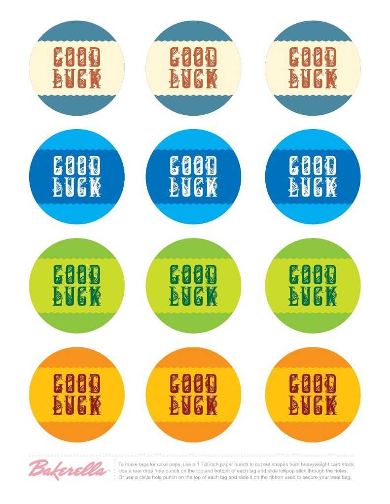 Printable Good Luck Labels | Time Of Giving | Good Luck Within Good Luck Banner Template
