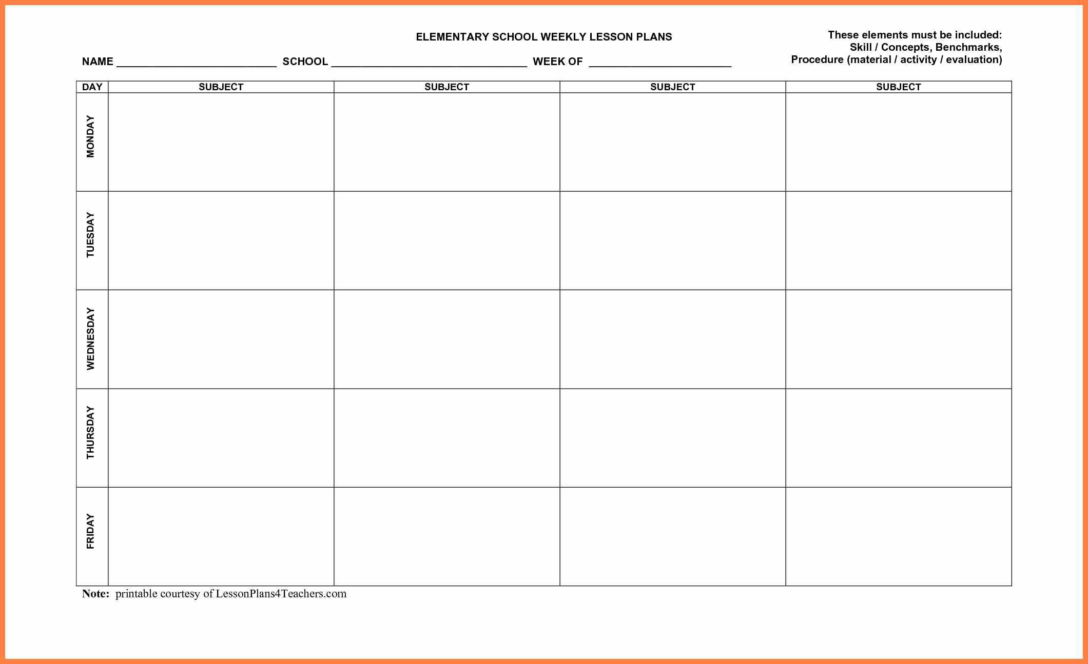 Printable Lesson Plan 7+ Free Word Templates | Rohanspong Regarding Teacher Plan Book Template Word