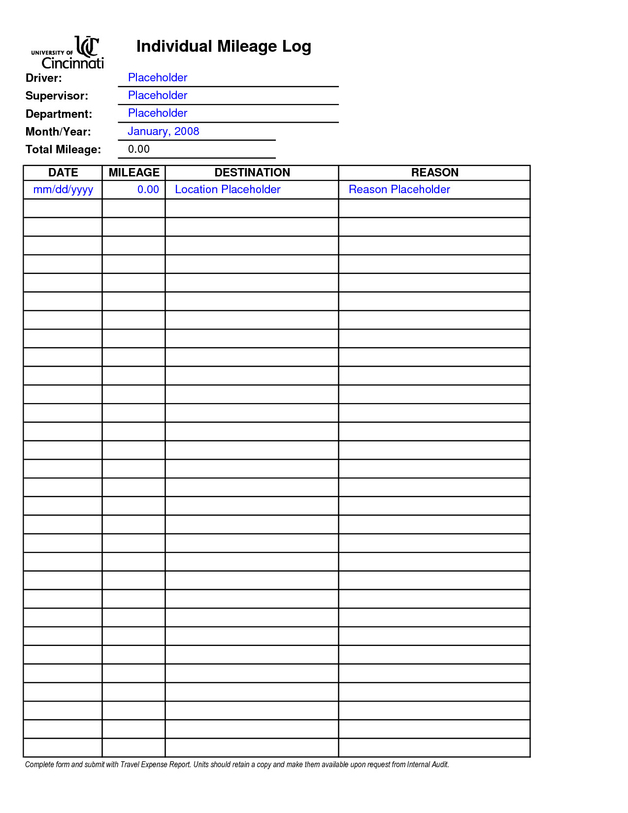 Printable Mileage Log Book | Business Forms | Report Card Throughout Boyfriend Report Card Template