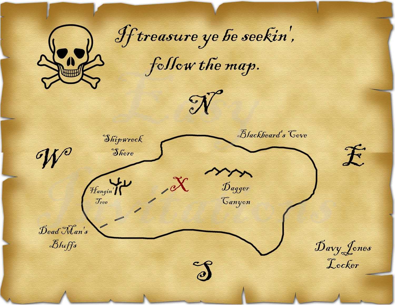 Printable Pirate Treasure Map Best Photos Of Template Blank With Blank Pirate Map Template
