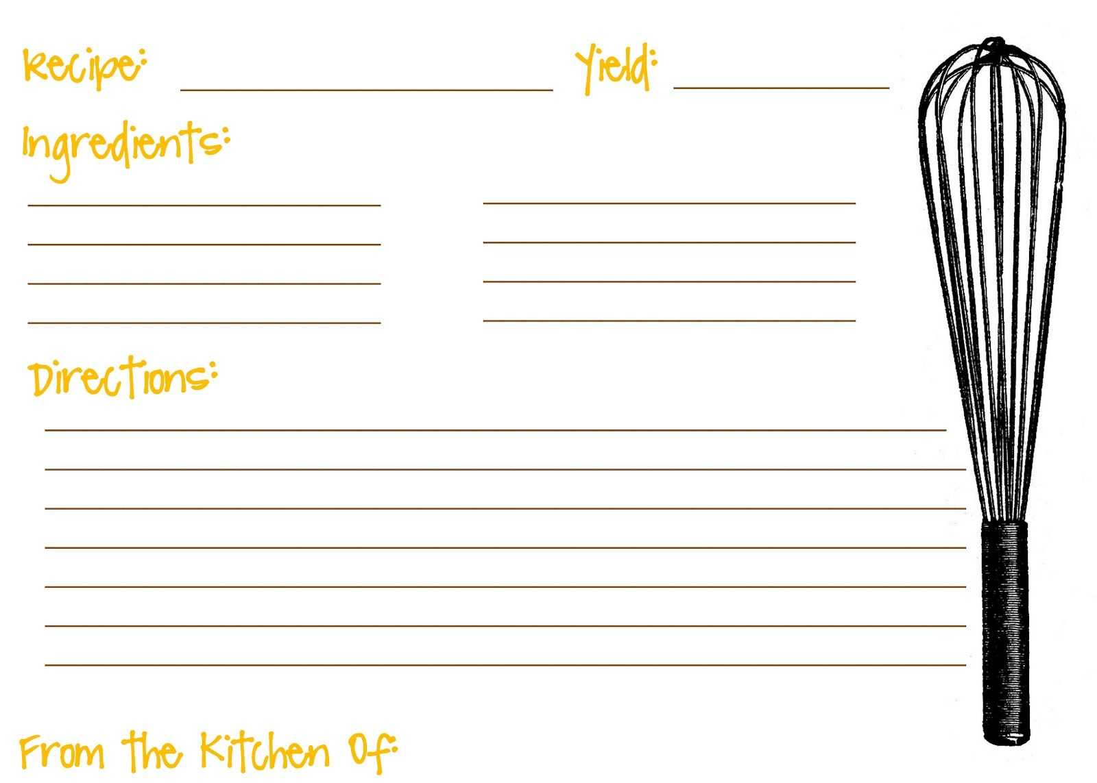 Printable Recipe Cards For Kids Recipe Template For Kids Pertaining To Fillable Recipe Card Template