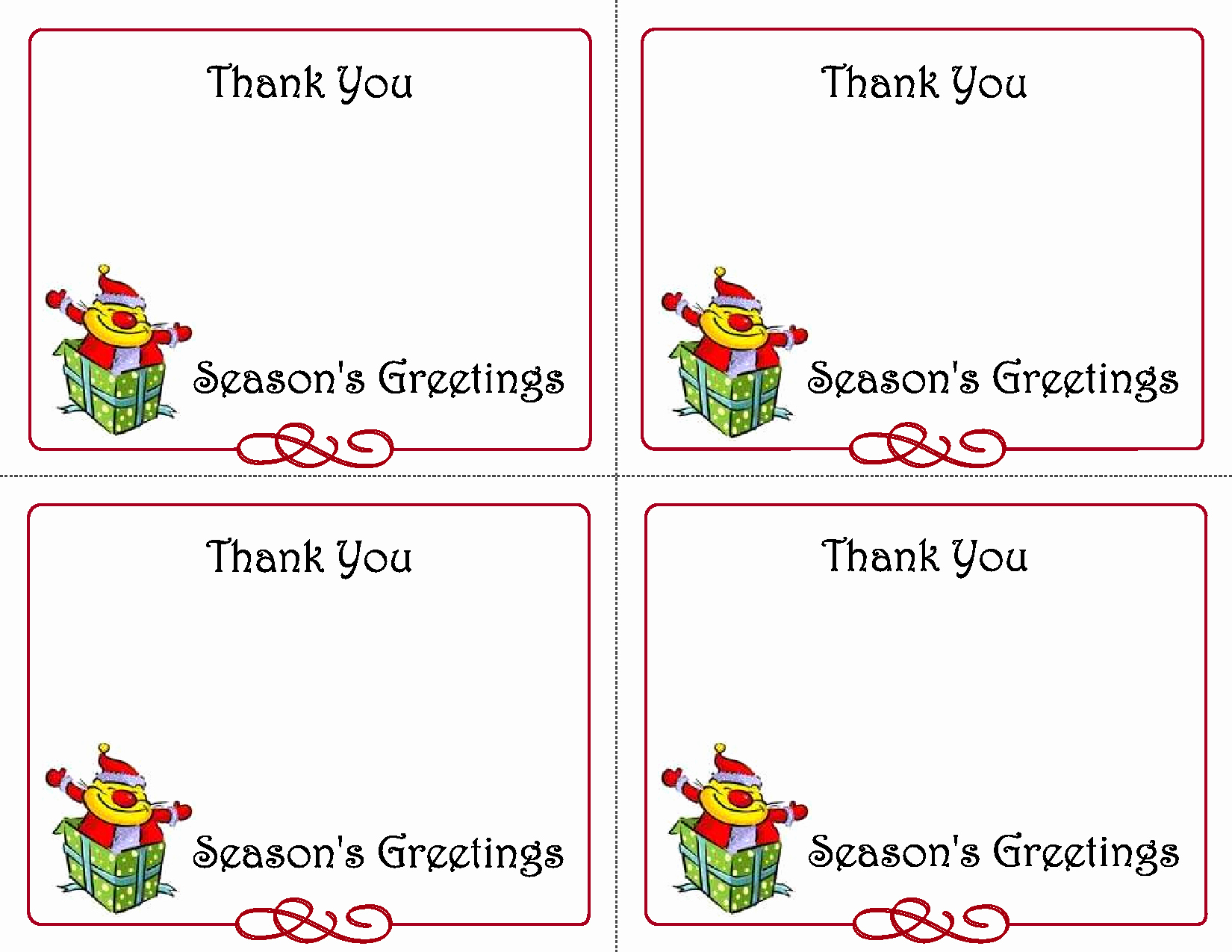Printable Thank You Card Template Then 5 Best Of Printable With Christmas Thank You Card Templates Free