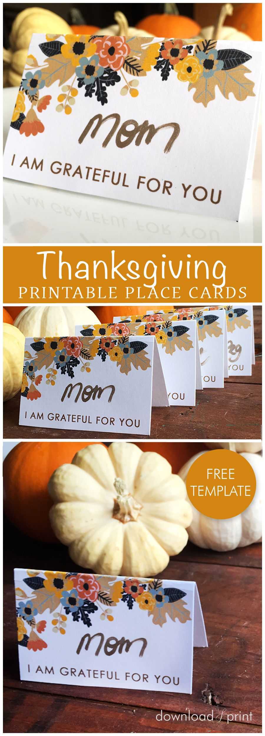 Printable Thanksgiving Place Card | Thanksgiving Place Cards Inside Thanksgiving Place Card Templates