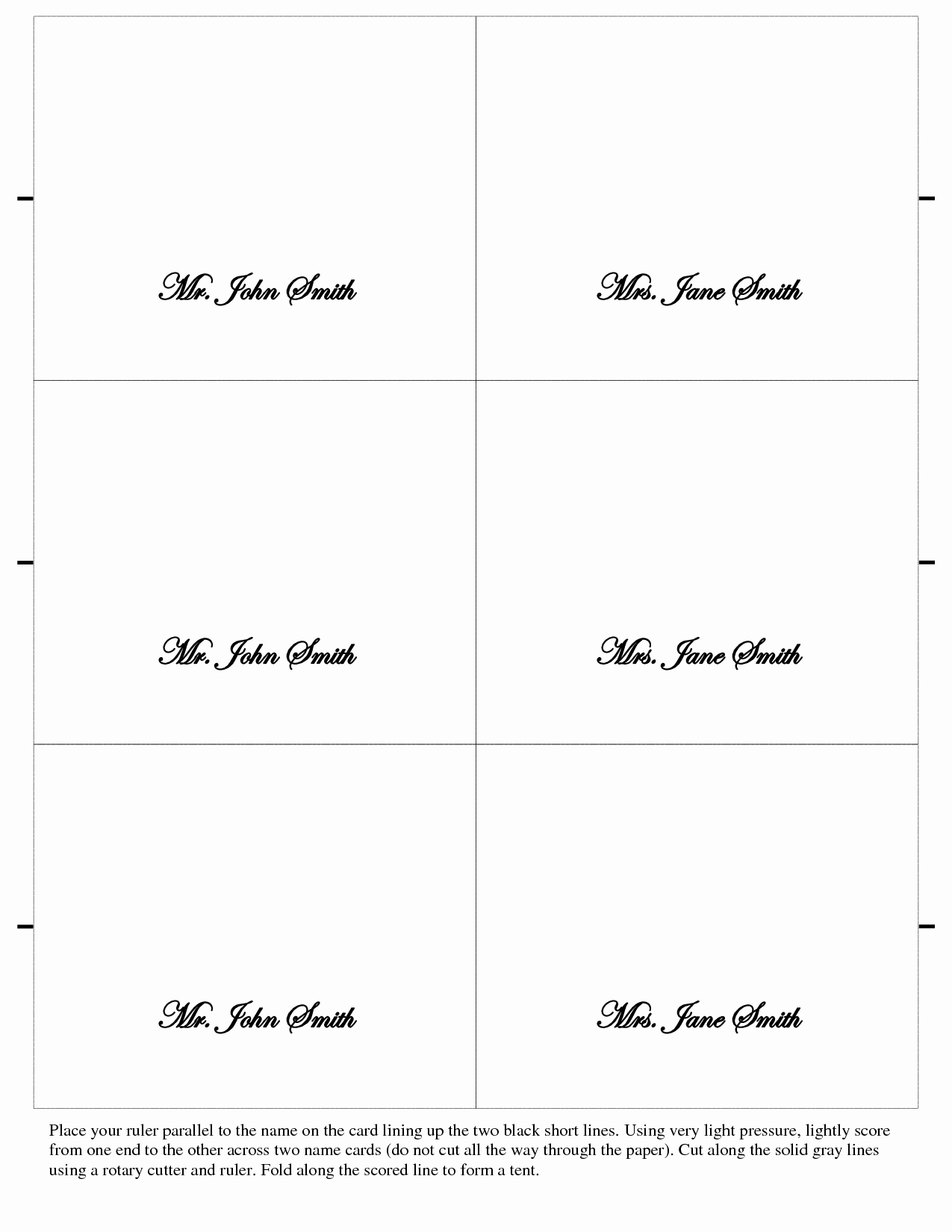 Printable Wedding Place Cards Template Of 7 Best Of Free Within Free Place Card Templates Download