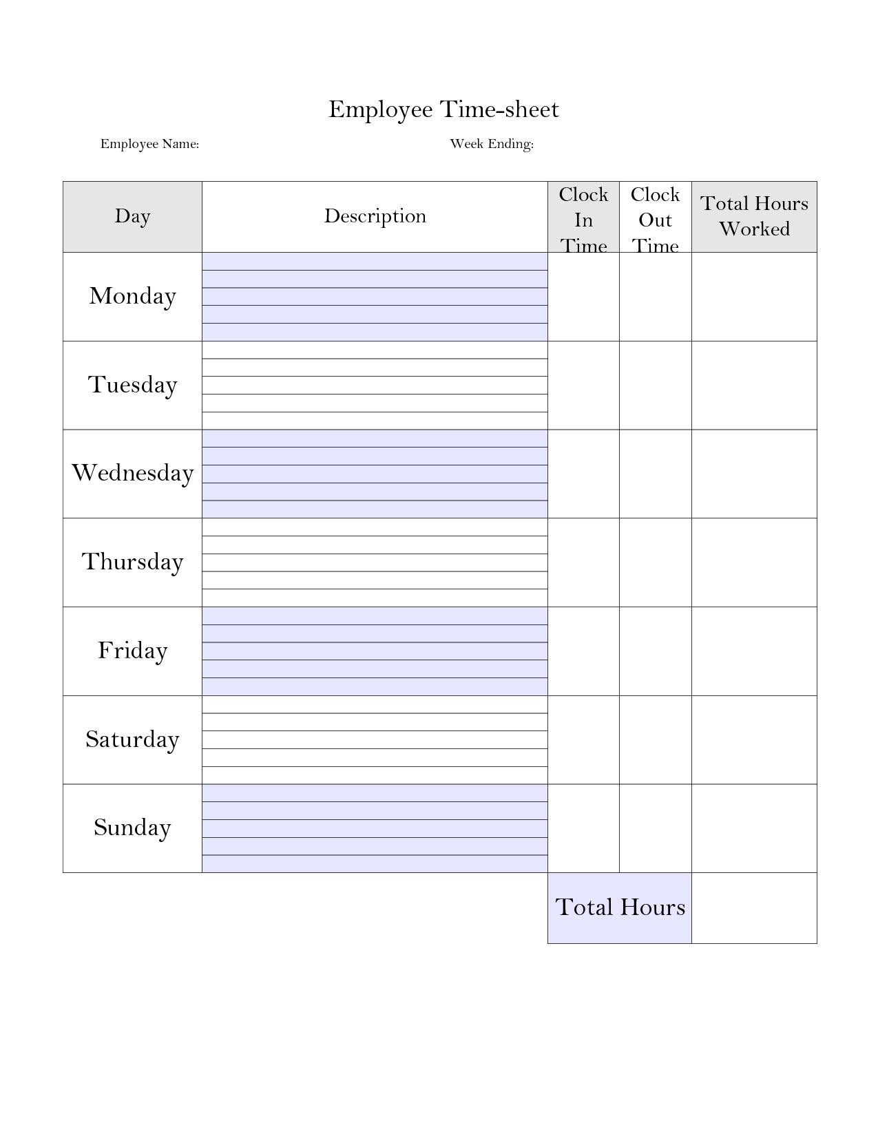 Printable+Weekly+Time+Card+Template | Time Sheet Printable In Weekly Time Card Template Free