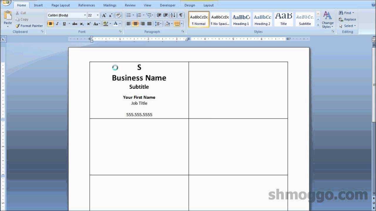 Printing Business Cards In Word | Video Tutorial In Microsoft Word Place Card Template
