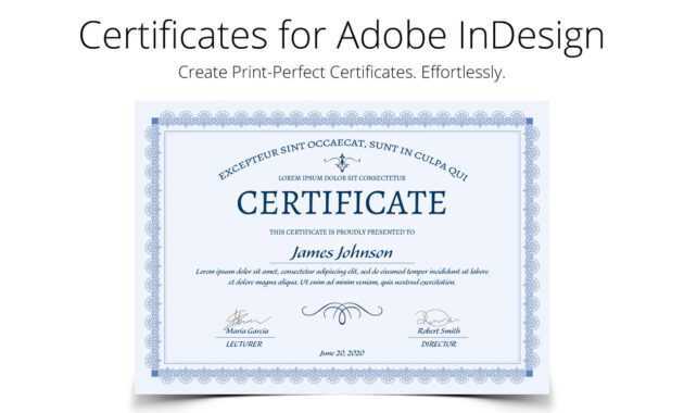 Printperfect - Certificate Templates For Indesign throughout Indesign Certificate Template