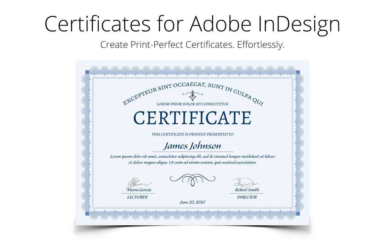 Printperfect – Certificate Templates For Indesign Throughout Indesign Certificate Template