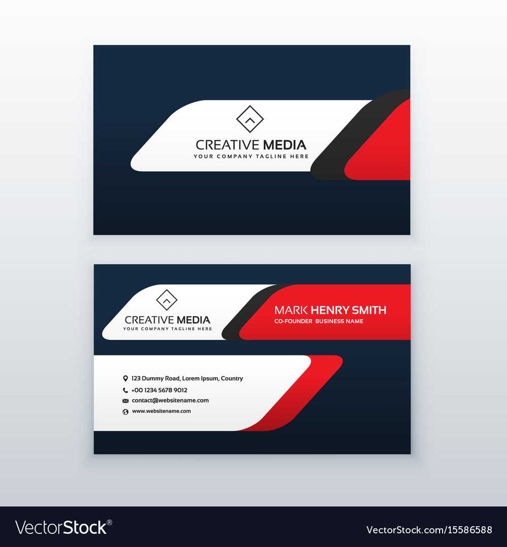 Professional Business Card Design Template In Red Regarding Professional Name Card Template