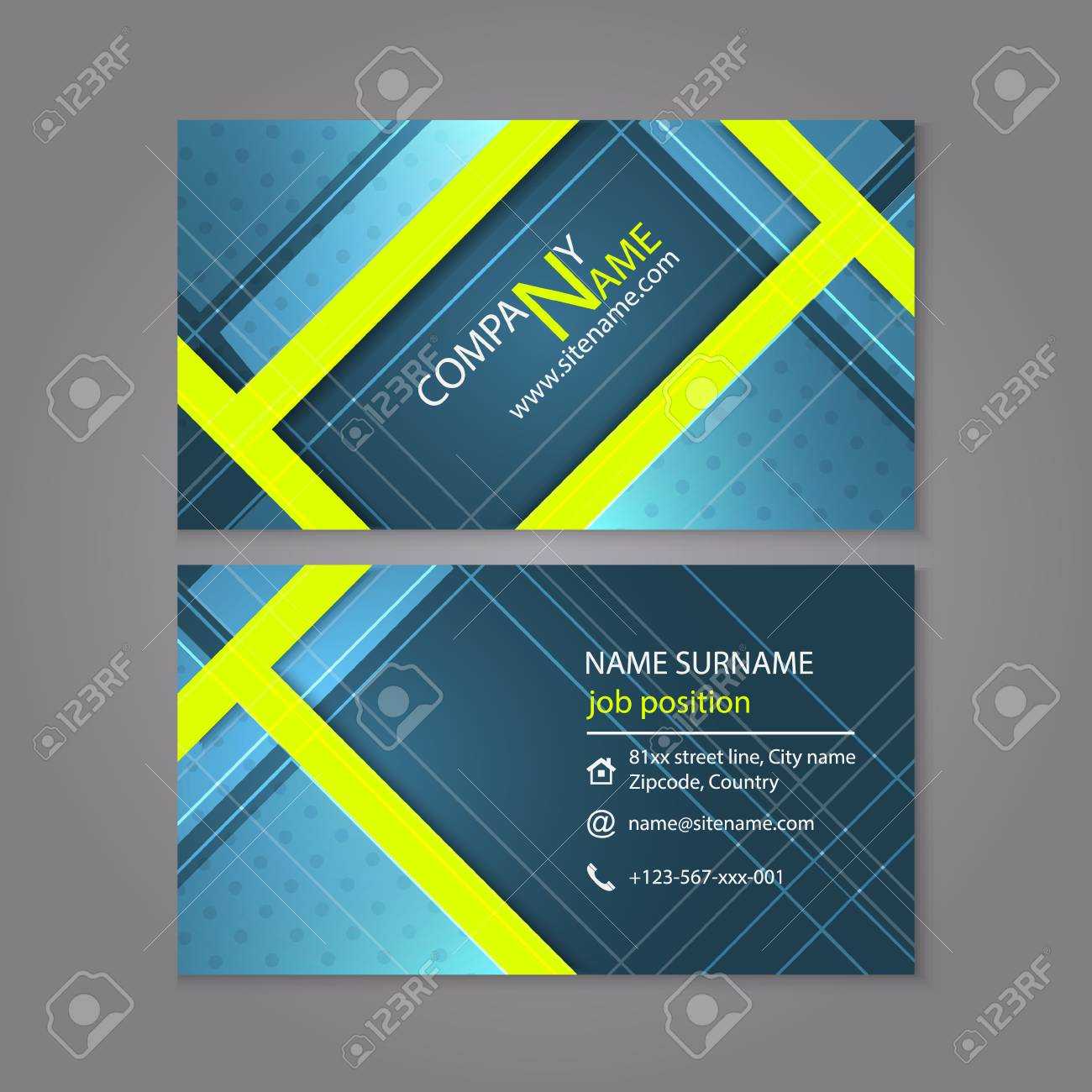 Professional Business Card Template Design Or Visiting Card Set With Regard To Professional Name Card Template