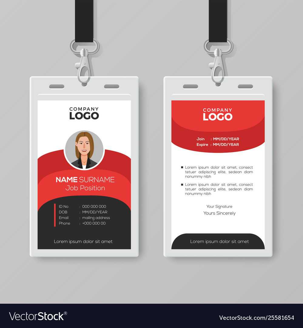 Professional Employee Id Card Template With Work Id Card Template