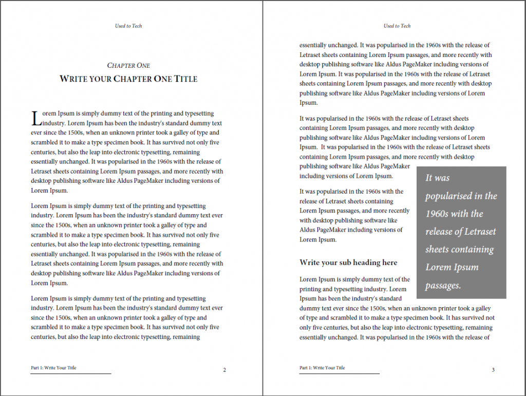 Professional Looking Book Template For Word, Free – Used To Tech In How To Create A Book Template In Word