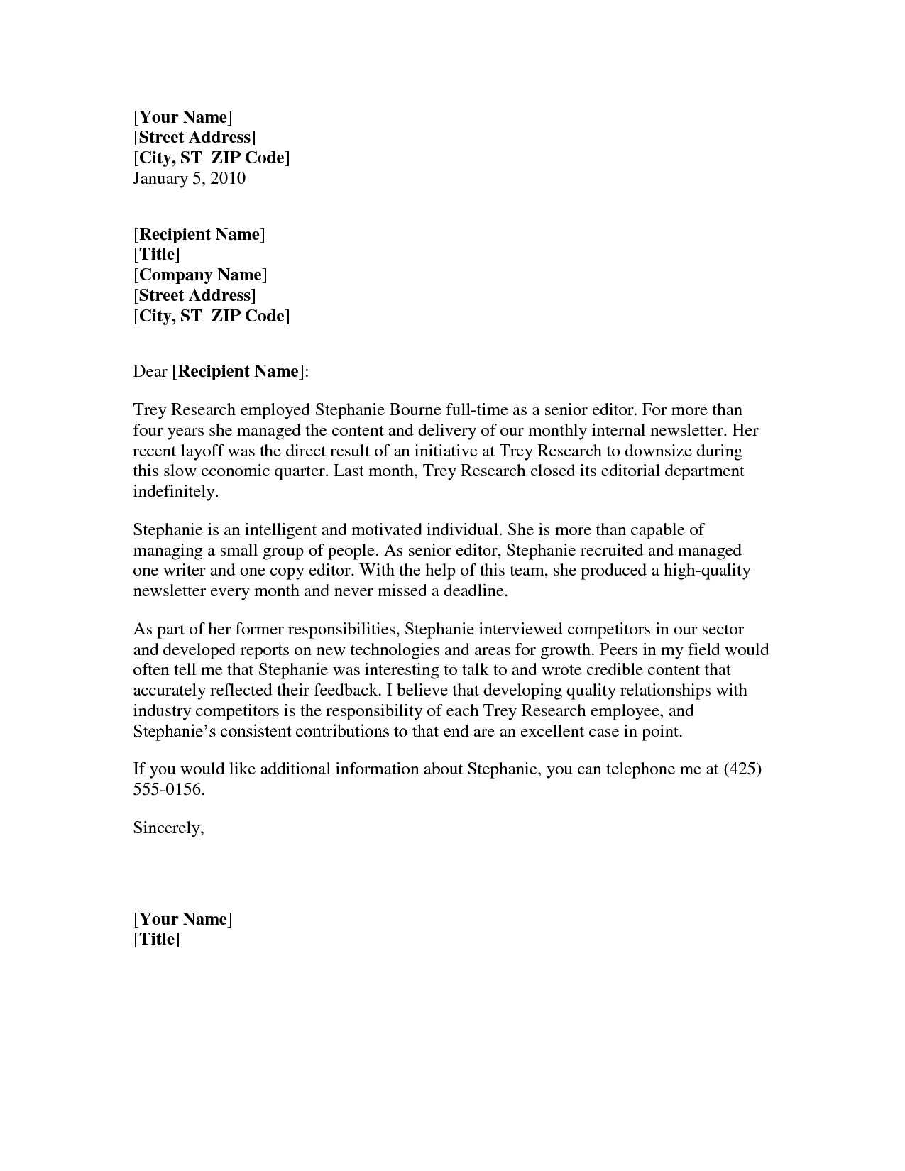 Professional Reference Letter Template Word – Business Form Inside Business Reference Template Word