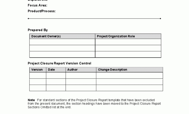 Project Closure Report (Word) - Flevypro Document intended for Closure Report Template