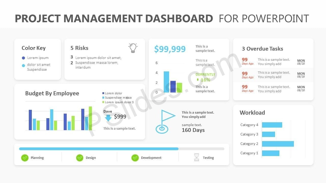 Project Management Dashboard Powerpoint Template – Pslides In Project Dashboard Template Powerpoint Free
