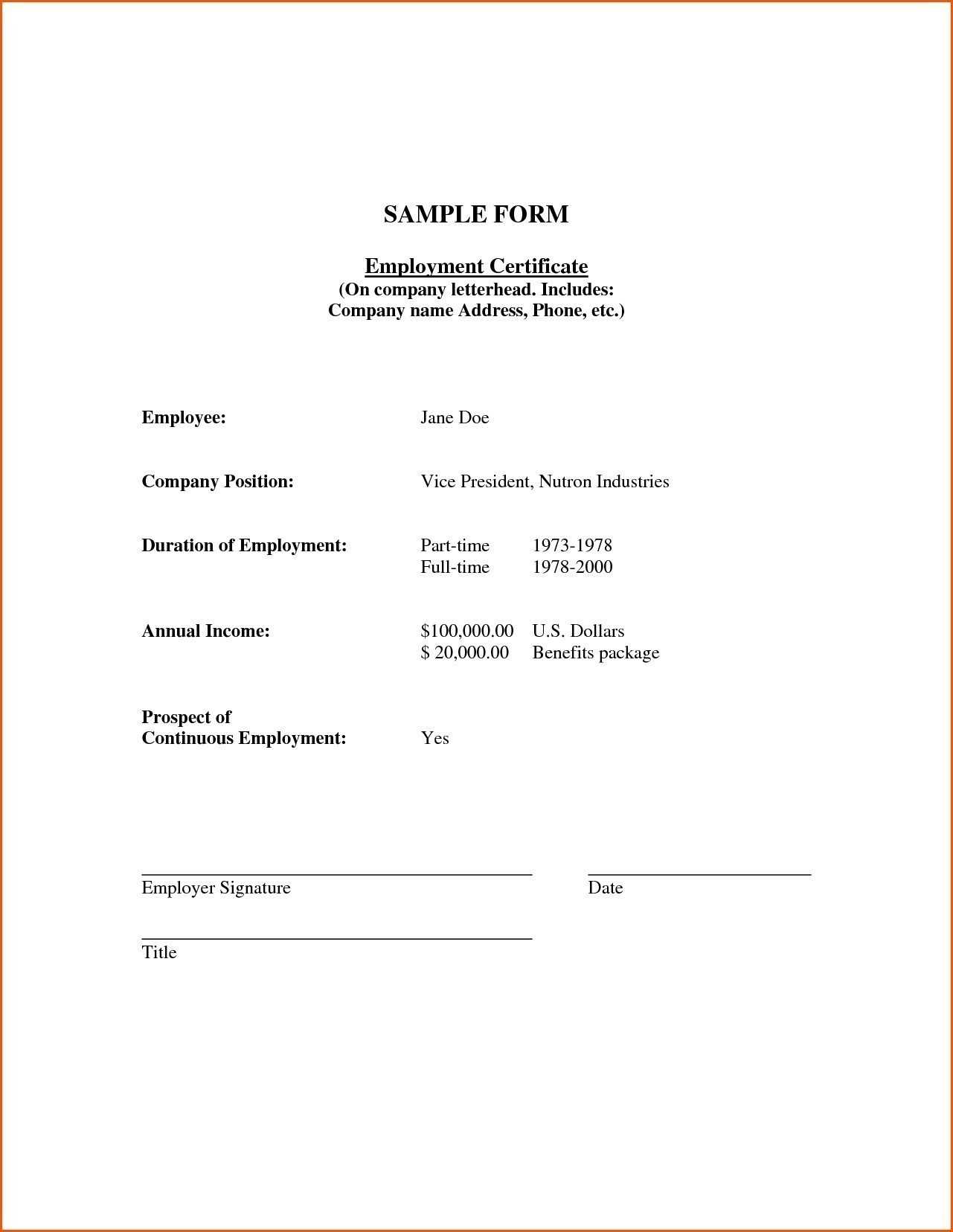 Proof Of Employment And Salary Letter Template Examples In Template Of Certificate Of Employment